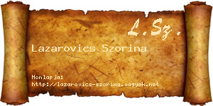 Lazarovics Szorina névjegykártya